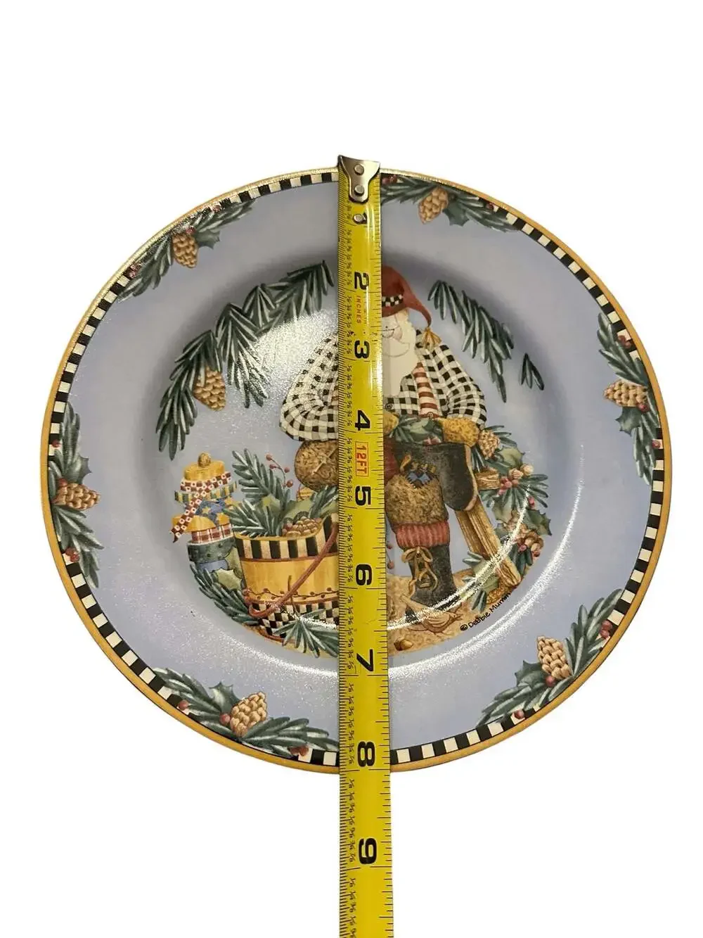 Debbie Mumm Woodland Santa Sakura Stoneware Salad Dessert Plate 8.5 Inch
